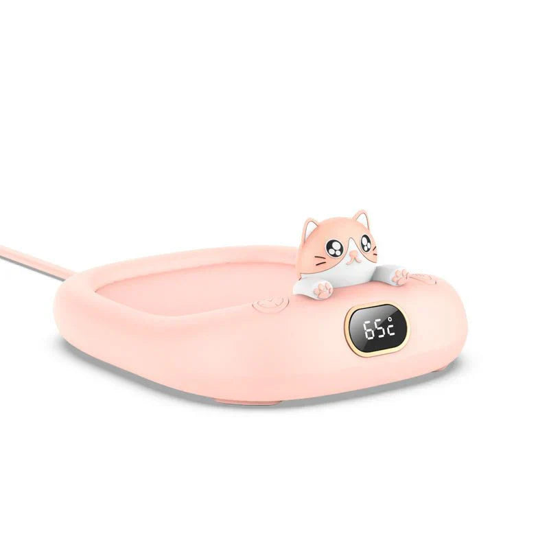 Home Office Cute Pet Constant Temperature Cup Warming Holder Winter GadgetsProduct information: Input: 220V-50Hz Size: 136X116X55mm Material: ABS ABS electroplated metal Size: