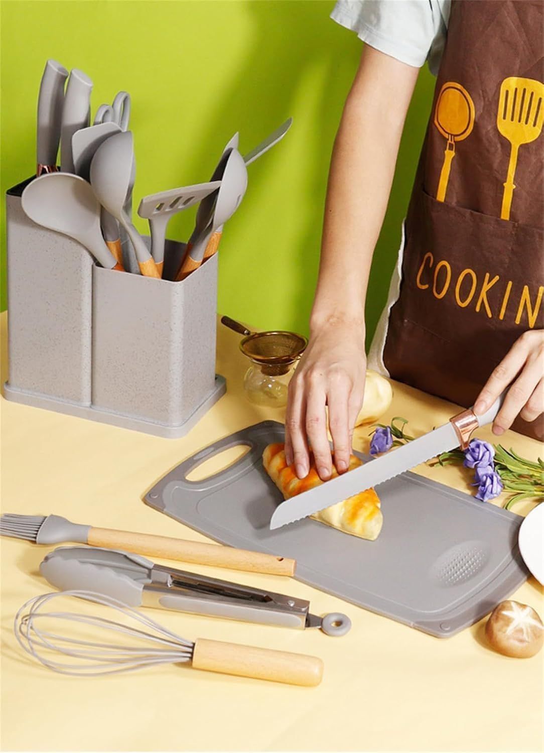 Silicone kitchenware set, 19-piece